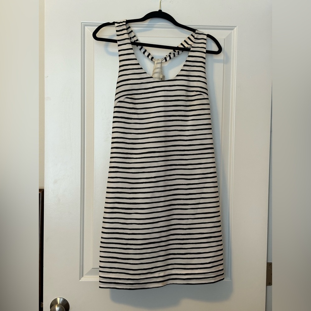 J. Crew blue and white stripes twist back dress!